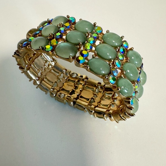 Bohemian/Retro style Cuff Bracelet set with stones - Picture 1 of 5